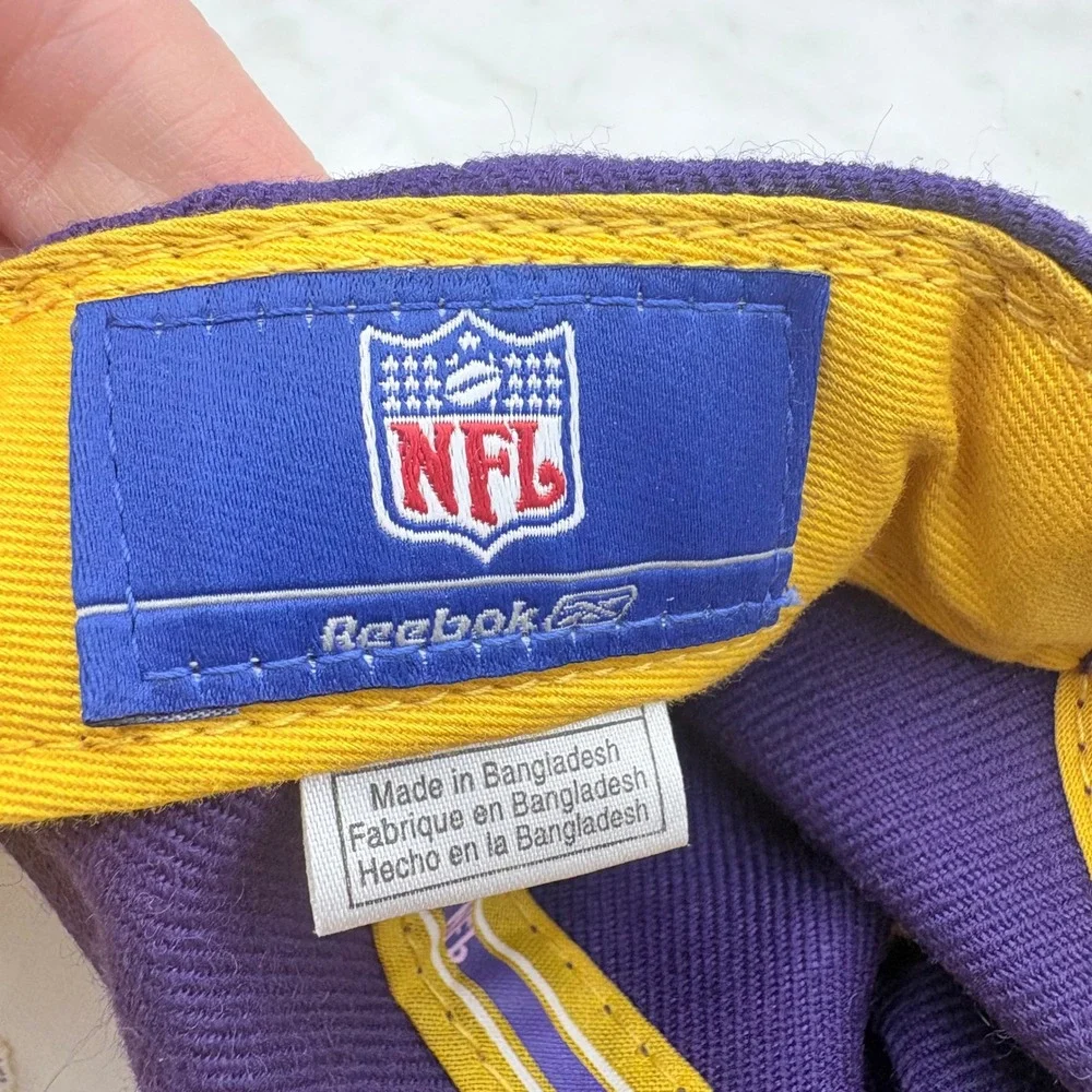 Reebok Minnesota Vikings Hat Mens OS Purple Gold NFL Football Embroidered Cap